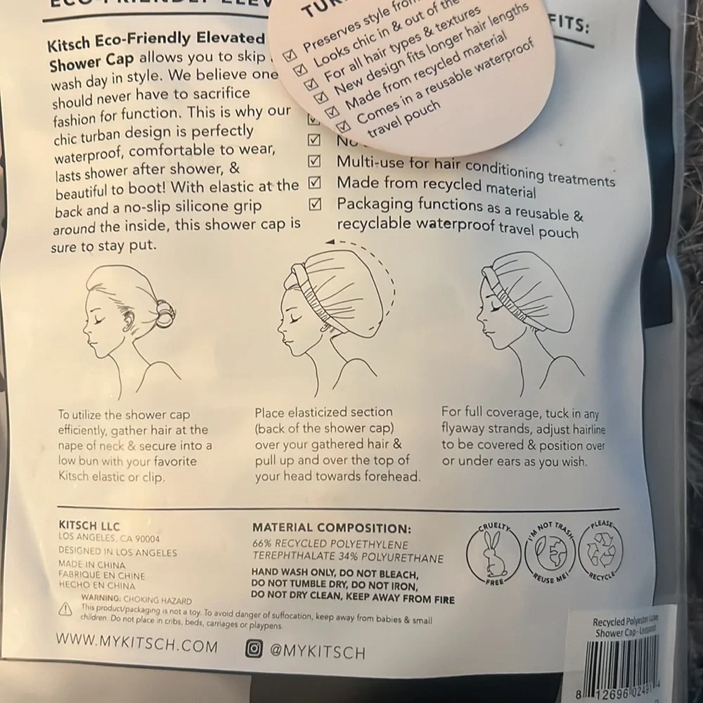 Kitsch turban shower cap cheetah and stripes - Picture 4 of 4